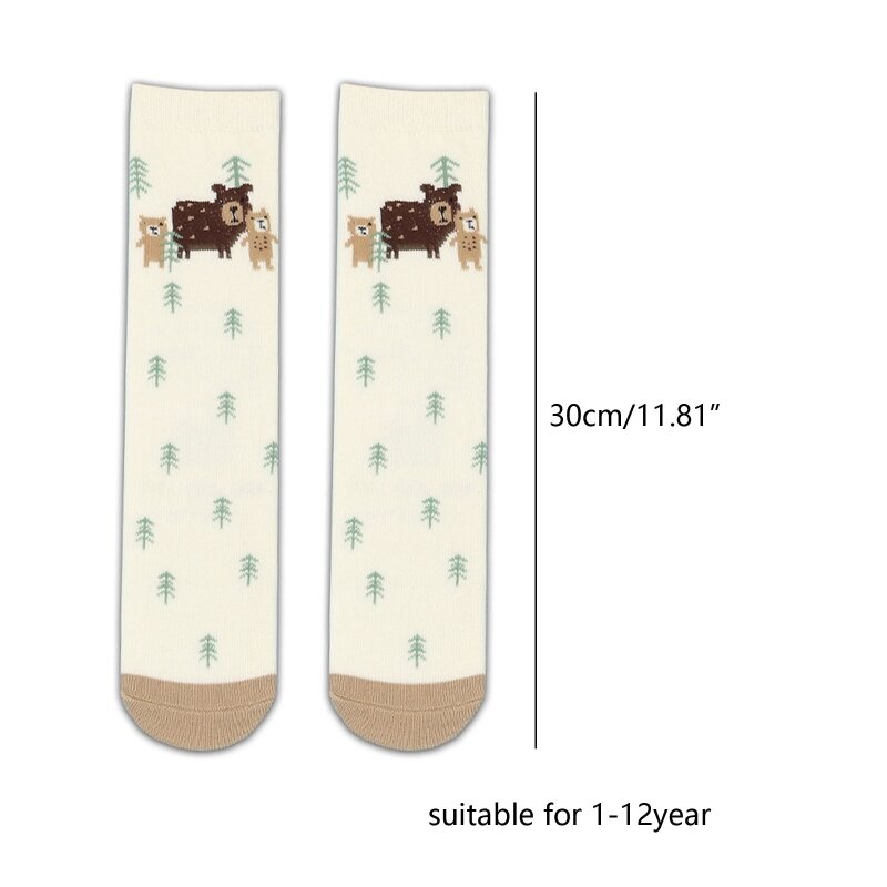 Мягкие хлопковые носки для маленьких девочек и мальчиков, детские длинные носки до колена с принтом, чулки
