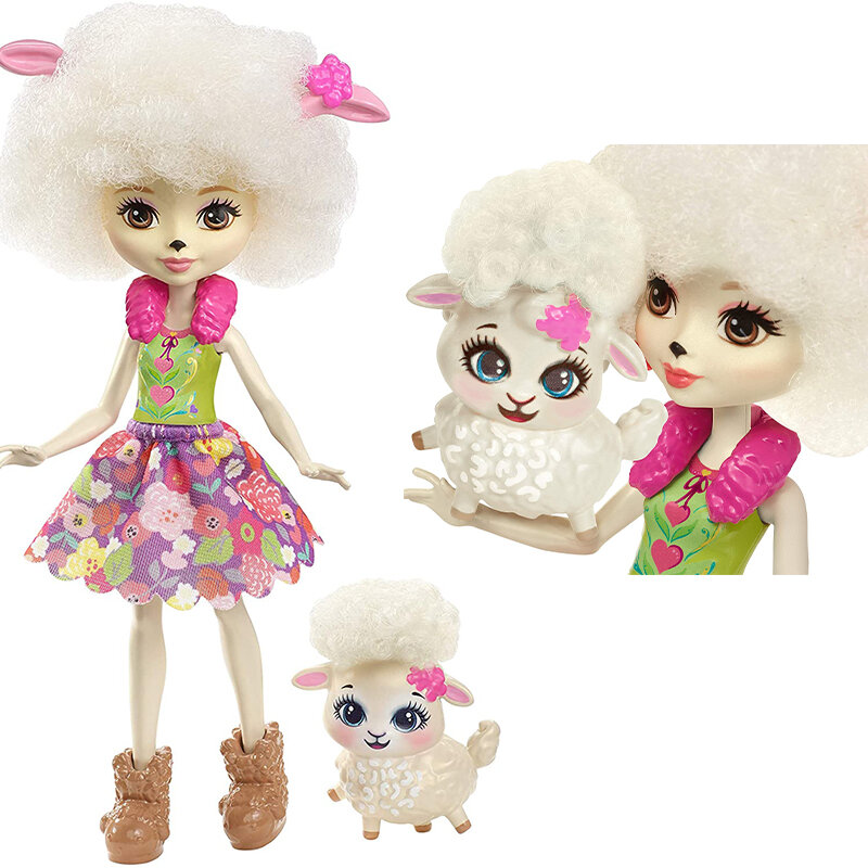 Oryginalny Enchantimals Gepardenmädchen pielęgnować Cheetah Puppe WINSLEY wilk Doll & Trooper figurka lalka zabawki dziewczyna zestaw urodziny prezent