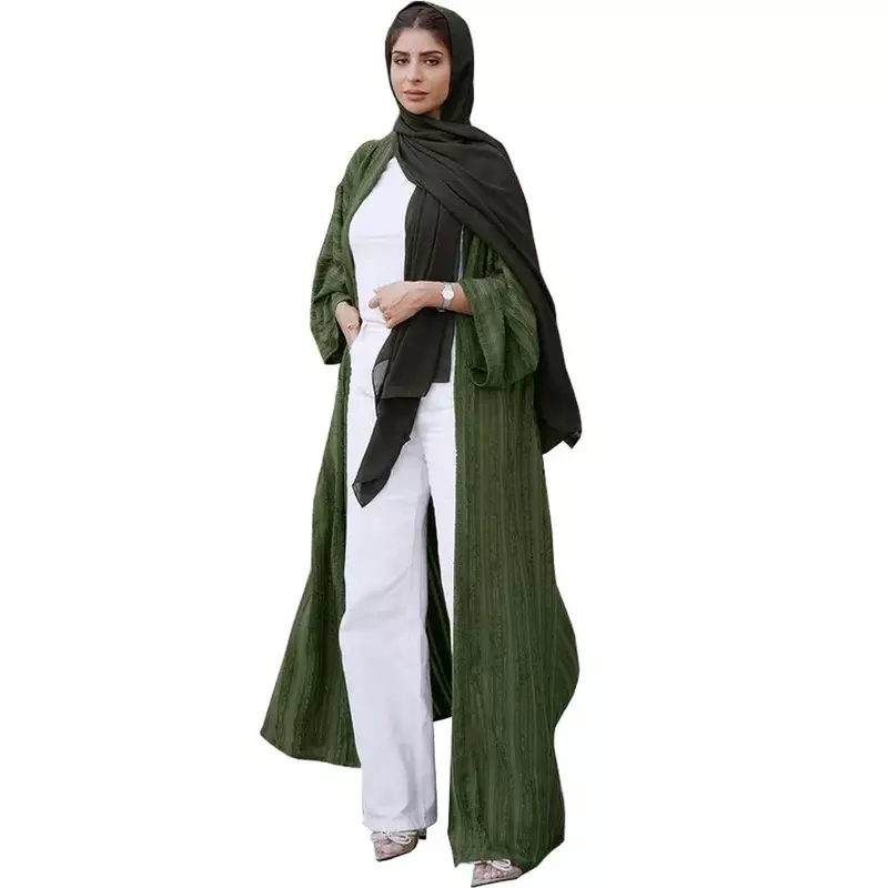 Bata de estilo nacional de Oriente Medio para mujer, cárdigan Retro, abrigo de punto a la moda, Abaya árabe saudita, Dubái