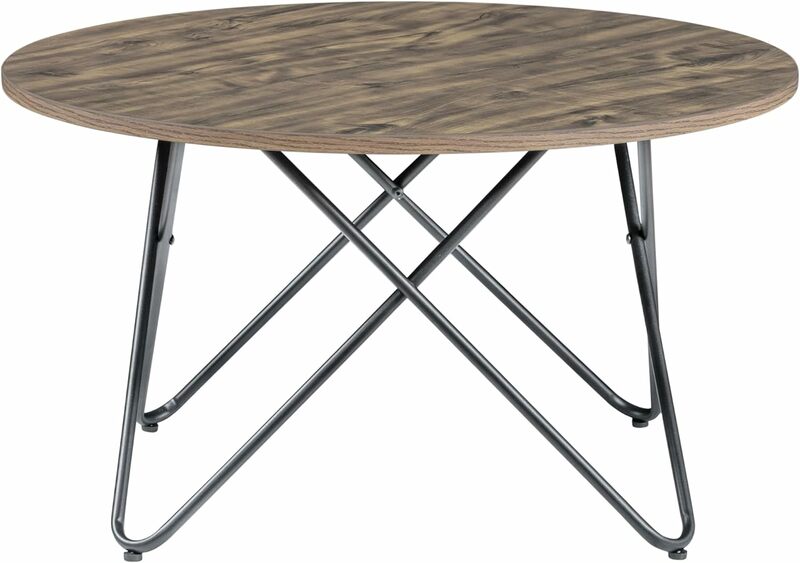 거실 사무실용 원형 커피 테이블, 31.5 인치 소형 커피 테이블, 모던 소파 테이블 찻상, 나뭇결 테이블 및 나