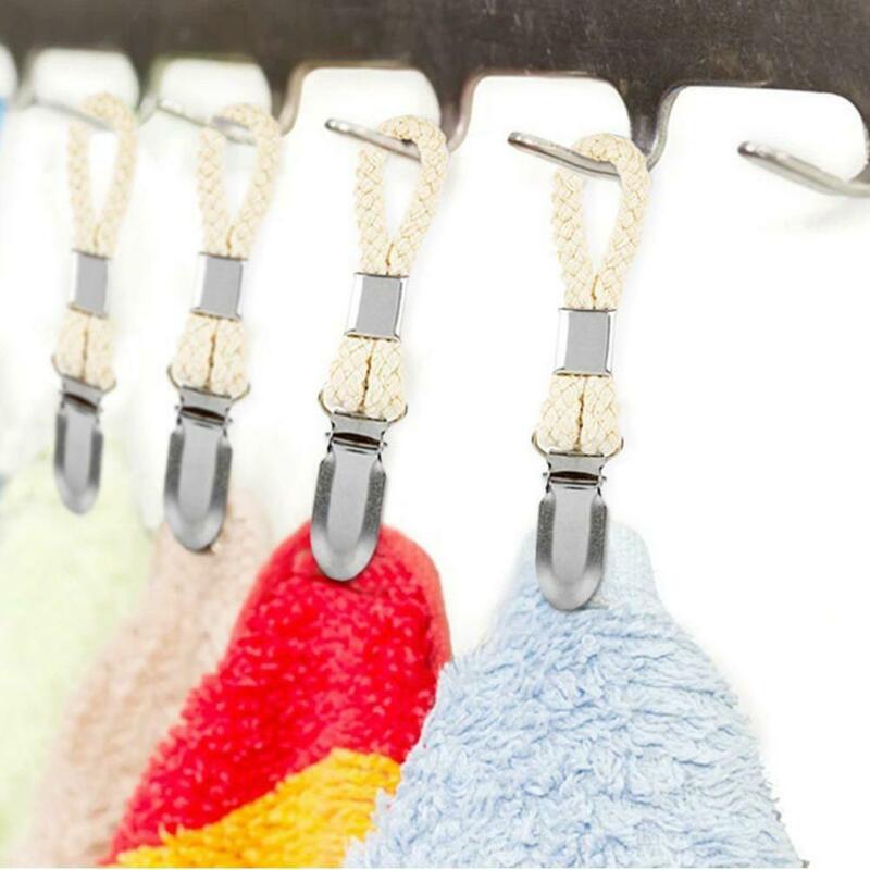 4 szt. Ręcznik łazienkowy wieszaki ręcznik kuchenny klipsy metalowe do ręczników uniwersalnych zacisk bawełniany
