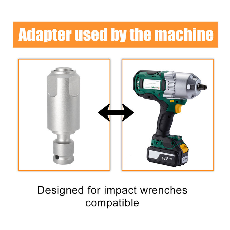 Adapter Voor Het Omzetten Van Slagmoersleutel Naar Elektrische Hamer Converteert Naar Sds-Plus/Vierkante Interface Voor Gebruik Met Boor/Slagmoersleutel