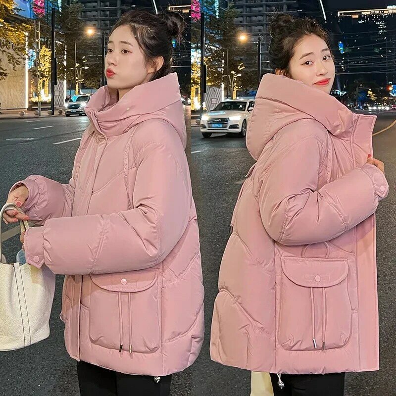 여성용 후드 파카, 따뜻한 코튼 패딩 재킷, 두꺼운 바람막이 패딩 코트, 겉옷, 겨울, 2023 신상