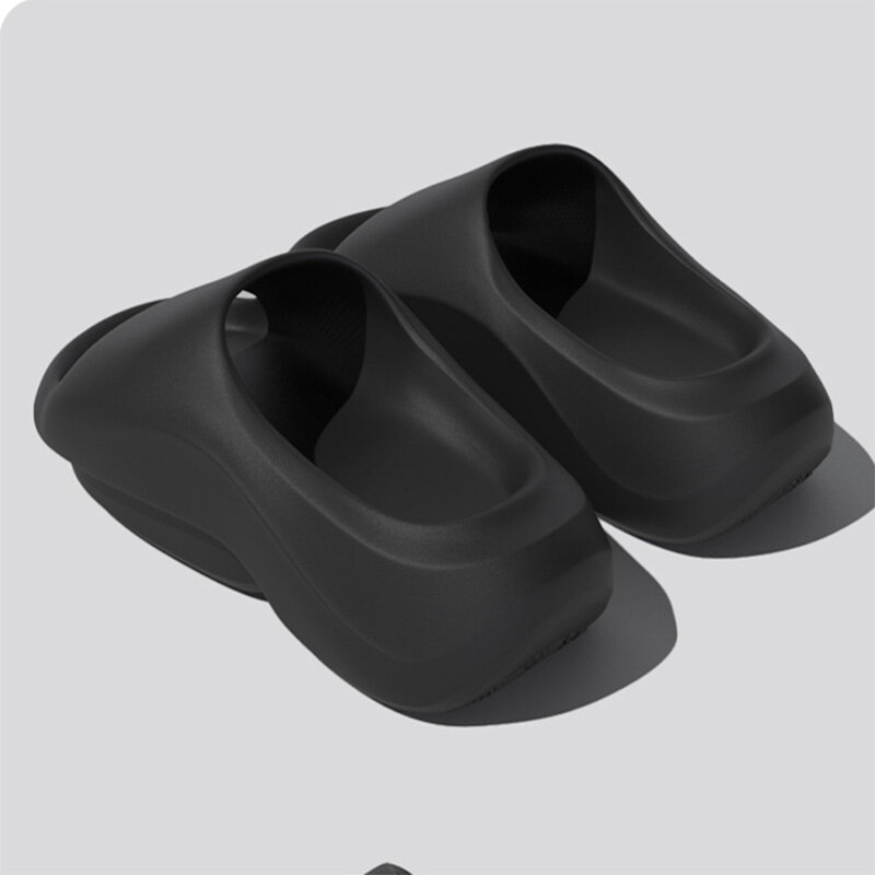 EVA Mens Summer Slippers Soft Elastic Flip Flops For Beach Indoor Bathroom Anti-slip Thick Platform Male Household Sandals Shoes