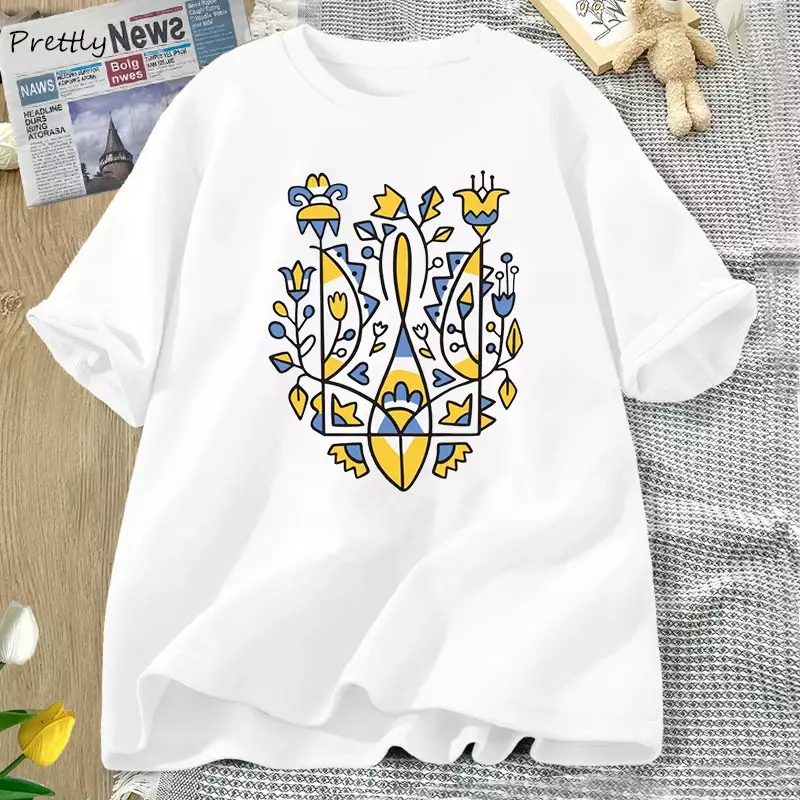 Ukrainian Trident T-shirt Women Men Cotton Ukraine T-Shirt Unisex Ukraine Graphic T Shirts Oversized Woman Clothing