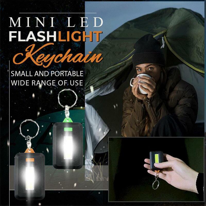Camping Mini LED Flashlight Keychain COB Flashlights 3W High Bright Protable COB Keychain Light Work Lamp For Camping Fishing