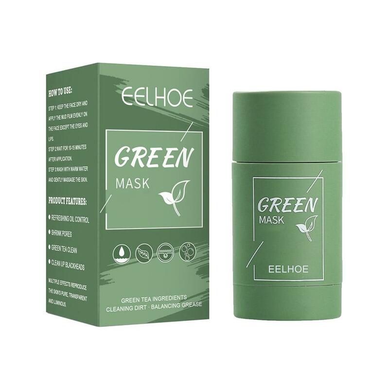 Grüner Tee Gesicht Tiefen reinigung Schlamm festes Öl Kontrolle Mitesser Pflege Akne Masken Haut feuchtigkeit spendende Gesichts schrumpf poren r8a9