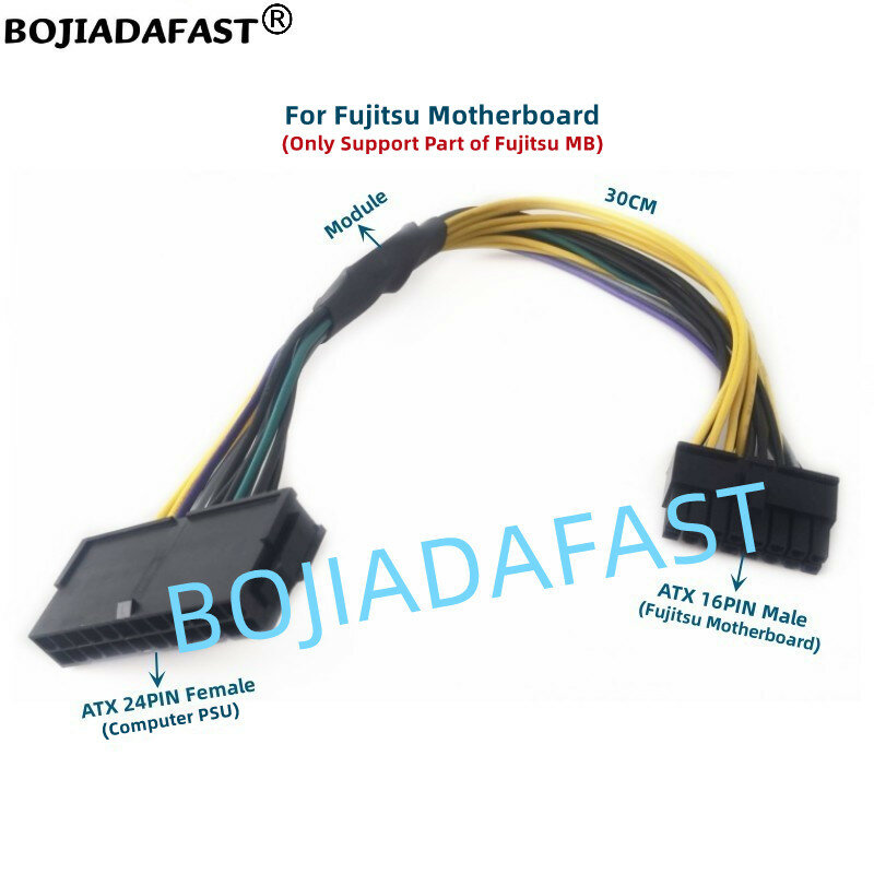 ATX PSU 24Pin Female To 16Pin Male Fujitsu Motherboard Adapter Cable 0.3M For D3348-a13 D3230-A11 D3183-A14 D3162-A12 D3227-A12