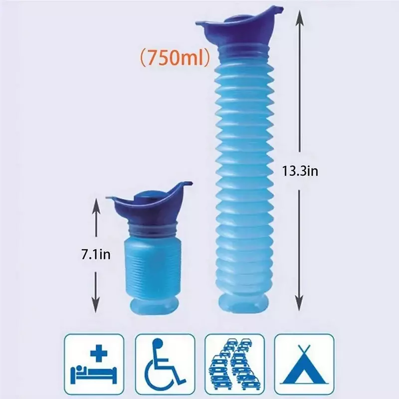 750ml Car Portable Urinal Outdoor Camping Standing Pee Emergency Travel Reusable Telescopic Children's Toilet Training