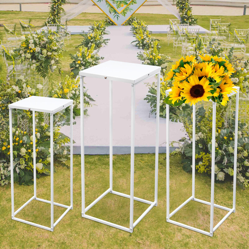 Support de présentoir de plante géométrique en métal T1, support de pot de fleur, décor de mariage de jardin à la maison, 3 pièces
