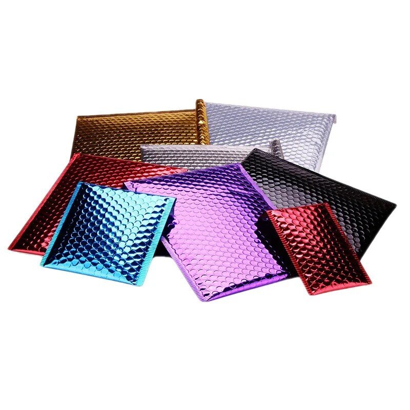 Bolsas de burbujas de colores, sobre de papel de aluminio a prueba de golpes/impermeable, embalaje de regalo, sobre acolchado de mensajería, 10 piezas, 7x9 pulgadas