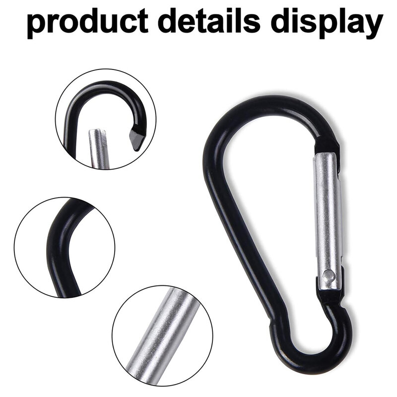 5pcs Mini Carabiners Alloy Spring Carabiner Snap Hooks Carabiner Clip Keychain Outdoor Camping Climbing Hiking D-ring Buckles