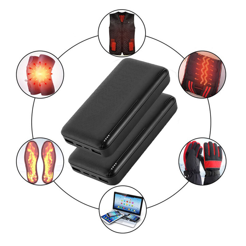 40000mAh Power Bank 5V 3A Portable Charger External Battery Pack for Heating Vest Jacket Scarf Gloves Electric Heating Equipment