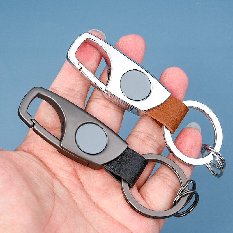Criativo aço inoxidável carro chaveiro personalizado metal anel chave casal cintura pendurado anti-perdido casa chaveiro pequeno presente