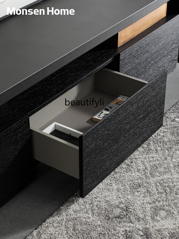TV Cabinet Modern Minimalist Nordic Style Light Luxury Living Room Furniture Oak Wall Cabinet