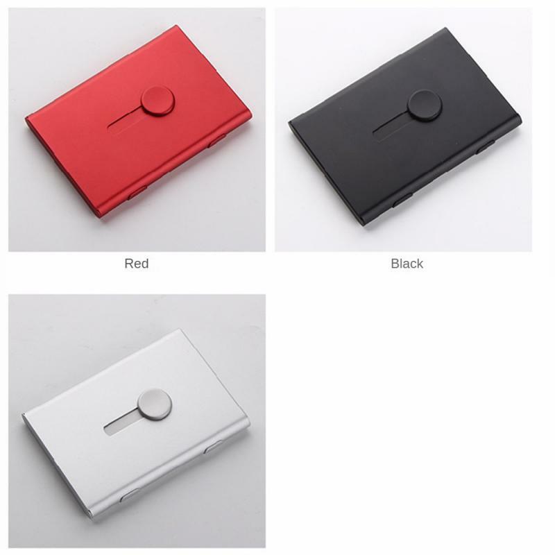 Business Card Holder Hand Push Card Case Bank Card Membership Cards Package Metal Ultra Thin Business Card Box Organizer
