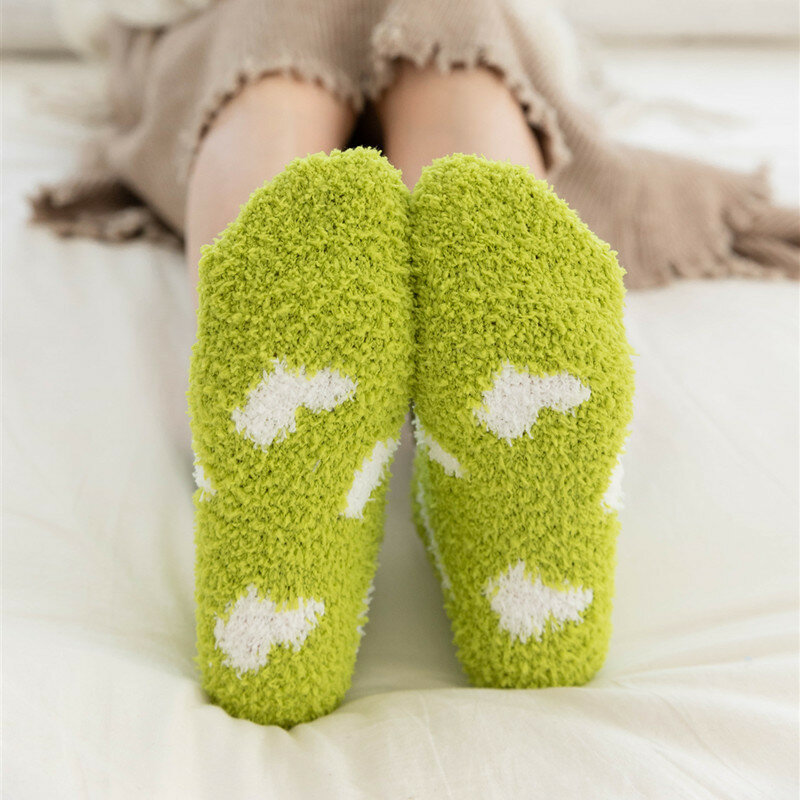 Женские носки яркие теплые женские милые зимние кавайные толстые коралловые флисовые теплые пушистые махровые Короткие милые хлопковые носки для женщин
