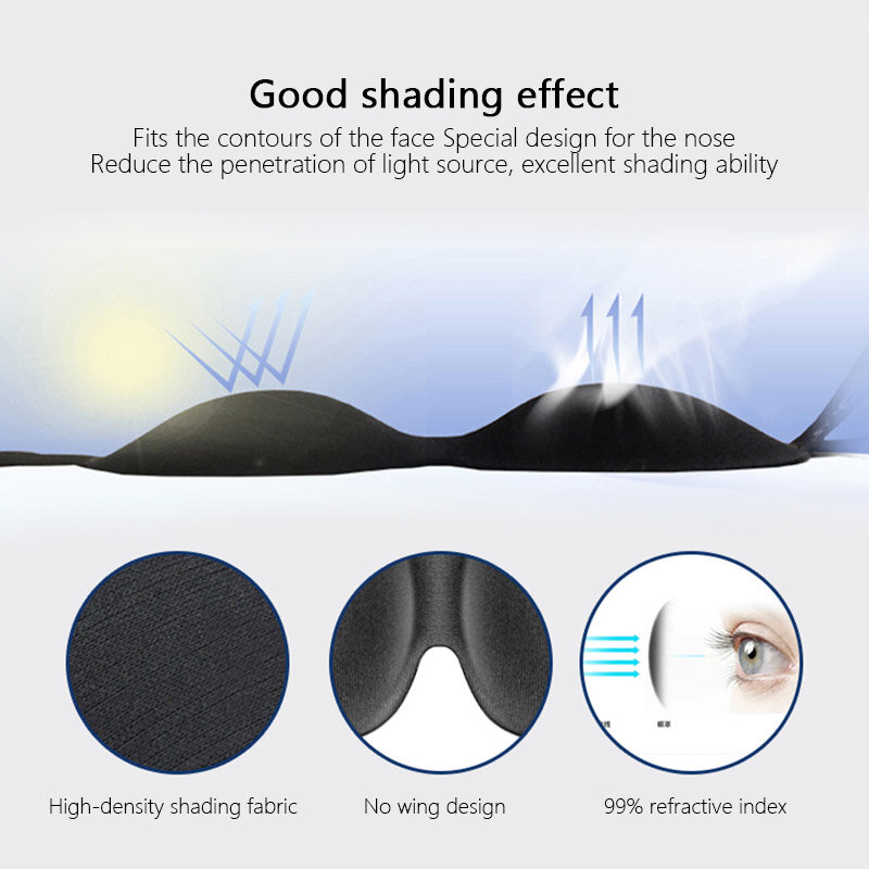 3D Slaapmasker Zacht Eyeshade Eye Patches Voor Mannen/Vrouwen Draagbare Blinddoek Slapen Aid Blokkeren Licht Travel Relax tool Hot Verkoop
