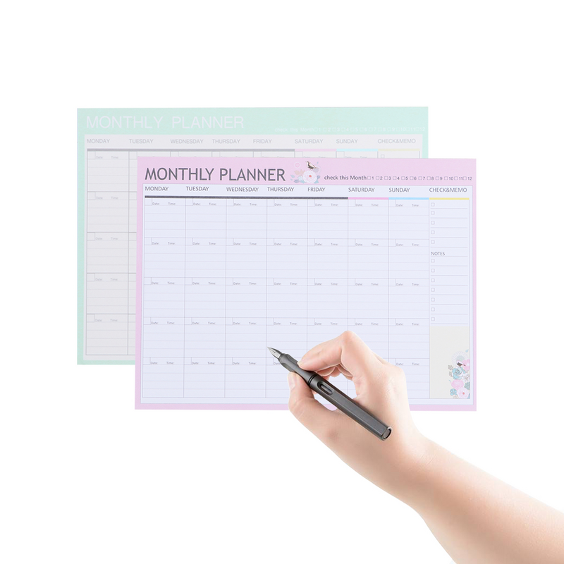 Miesięczny terminarz A4 dekoracyjny Organizer kalendarz harmonogram notatnik cukierki cotygodniowy terminarz notatnik (losowy kolor)
