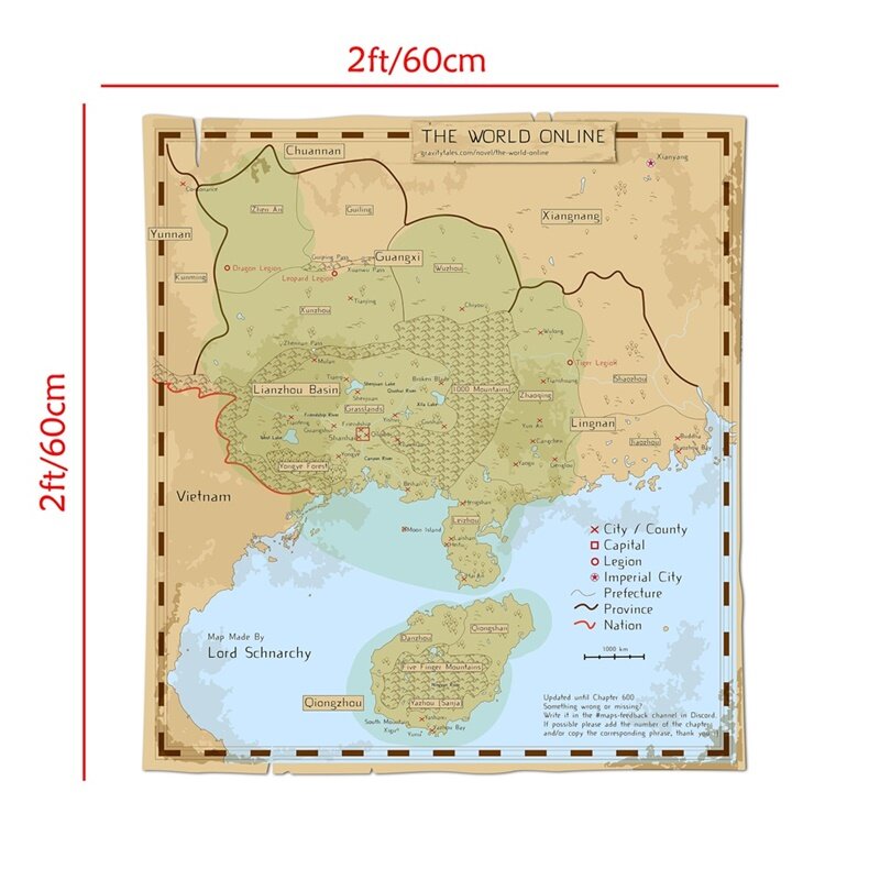 The Retro Map 60*60cm Wall Art Poster and Prints Unframed Canvas Painting Living Room Home Decor Children School Supplies
