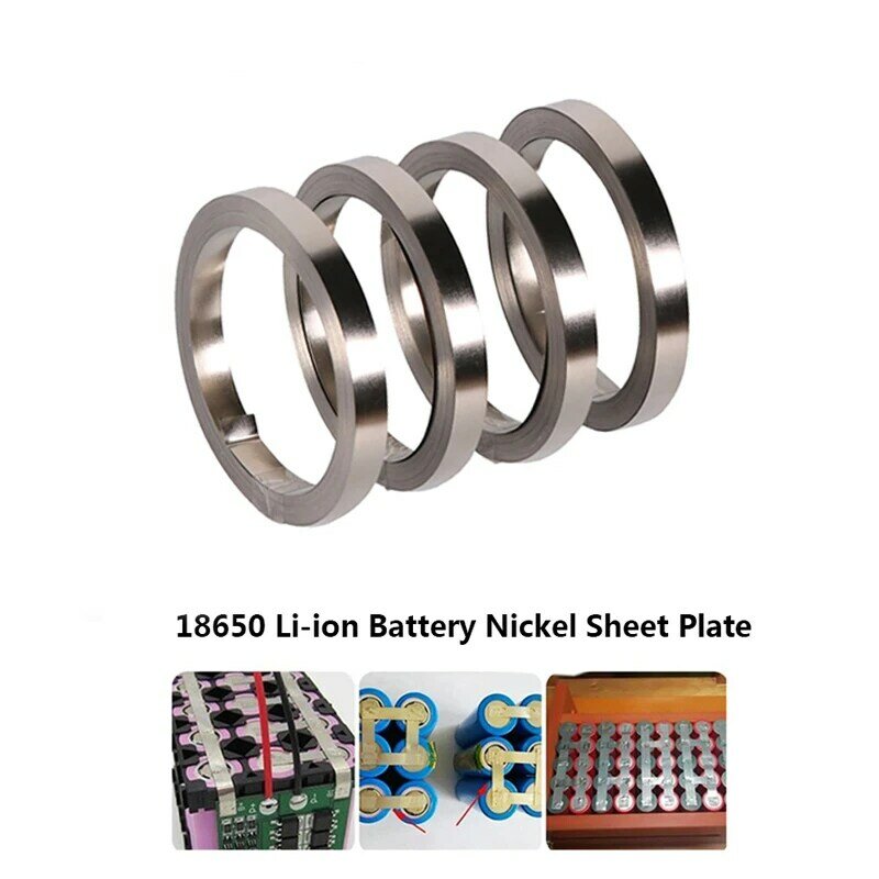 Cinta de conector de tira de acero niquelado para soldadura por puntos, 2 M / 5M de ancho, 8/10/15mm de espesor, 0,15/0,2mm, para baterías de iones de litio 18650