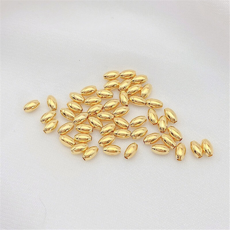 Perline di miglio riempite d'oro 18 carati perline allentate perline fatte a mano fai da te bracciali con perline collane materiali per gioielli accessori L164