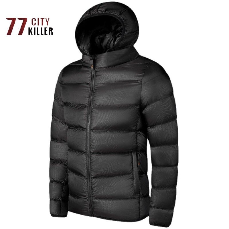 Manteau à capuche zippé multi-poches pour hommes, parka monochrome, rue décontractée, simplicité, chaud, automne, hiver, 2023