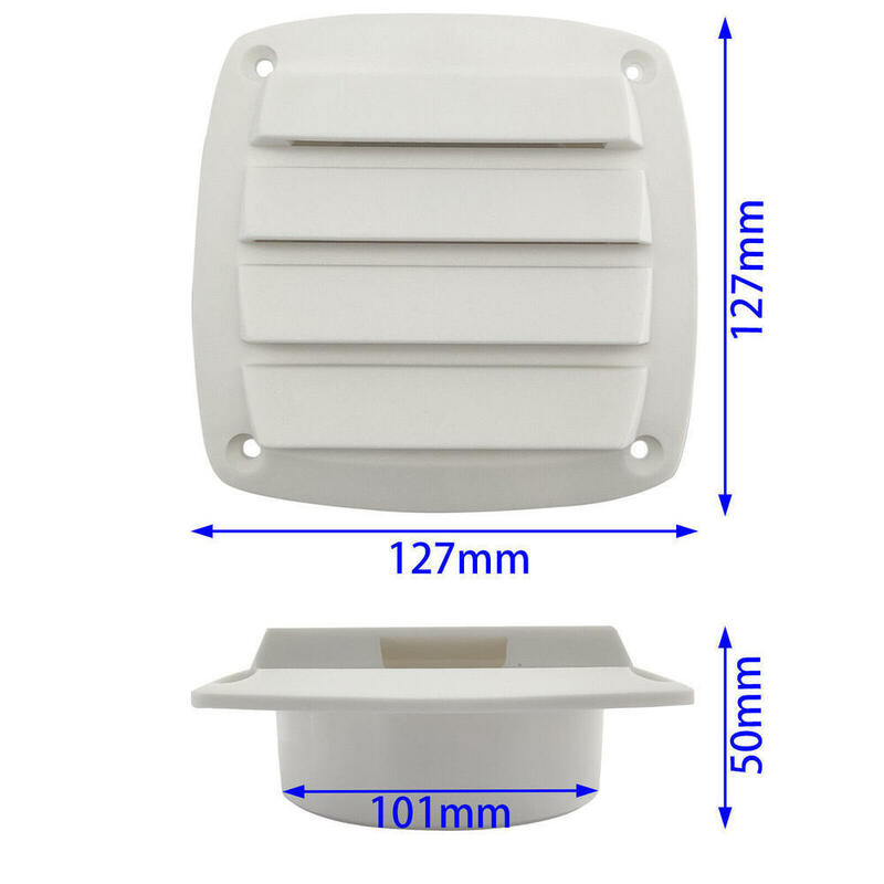 RV Caravan Boat Motorhome Exhaust Vents Side Air Trailer Vent Ventilation Cooling Exhaust Fan Shutters Air Outlets 127 X 127mm