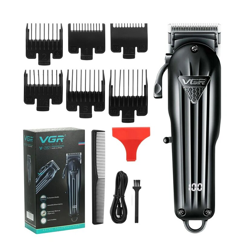 VGR V-282 Hair Cutting Machine Professional Electric Trimmer Rechargeable Barber Hair Clipper Cordless for Men
