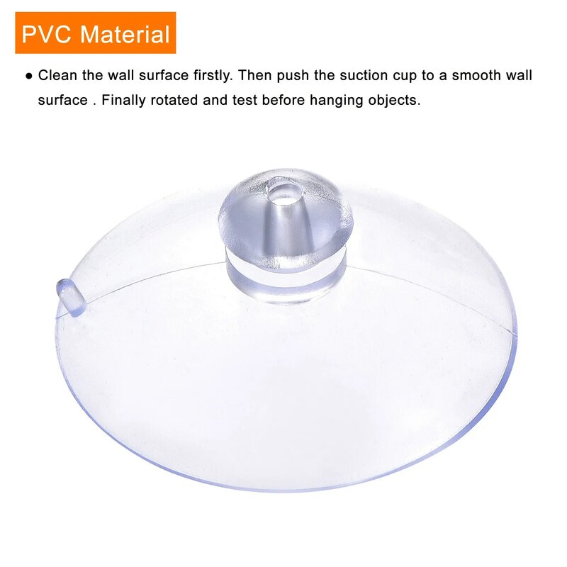 uxcell Suction Cup without Hooks 32mm Dia. Wall Hanger for Home Kitchen Bathroom, Transparent PVC, Pack of 20