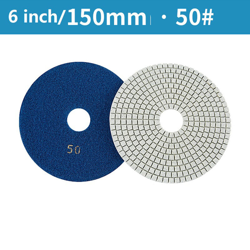 Tampon de polissage à sec et humide, disques diamantés flexibles, outil électrique de meulage de granit, 150mm, 6 po