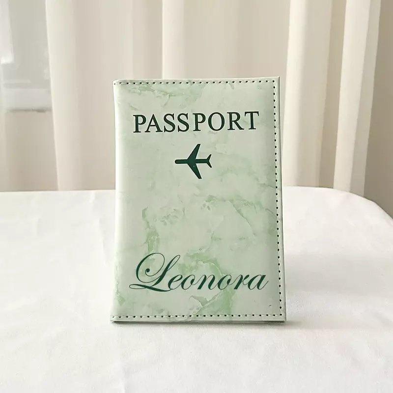غطاء جواز سفر مخصص للاسم ، محفظة سفر ، حقيبة باتن رخامية لجوازات السفر ، تغطية مع الأسماء الشخصية