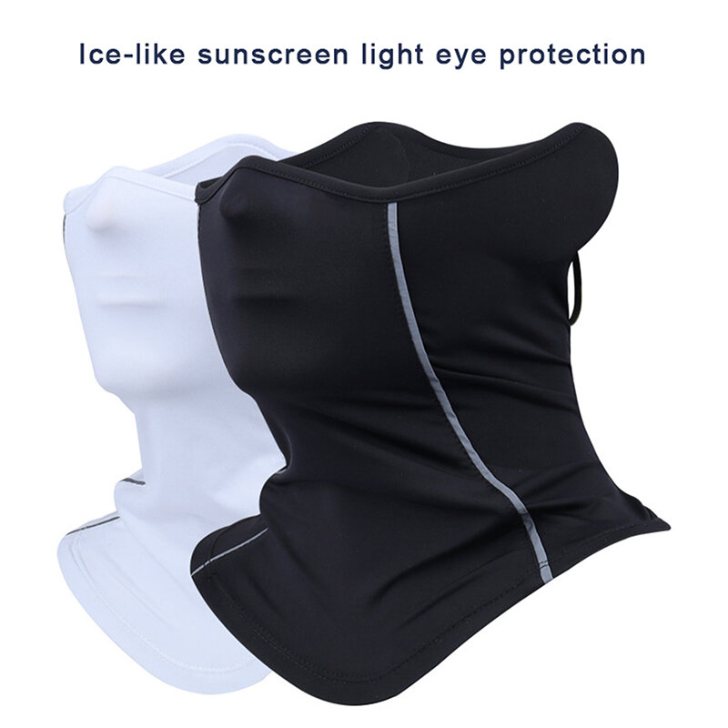 Reflective Nigh Riding Half Face Mask Summer Ice Silk Sunscreen Dust-proof Neck Collar Scarf Sports Bandana Men Women