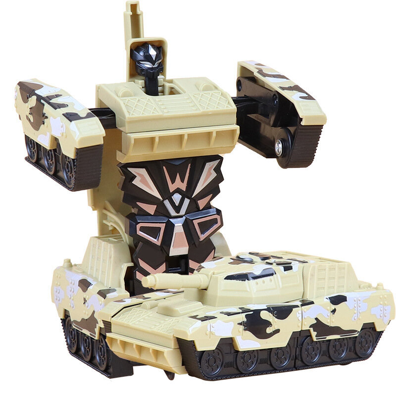 소년용 미니 밀리터리 탱크 변형 로봇 장난감 자동차, 충격 변형 차량 탱크 모델, 어린이 장난감 B079, 4 가지 색상