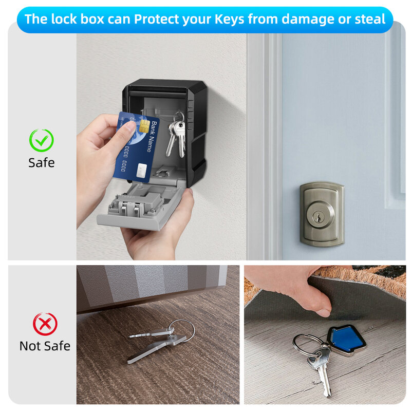 Elecpow neue 4-stellige Passwort Schlüssel box Metall material Outdoor wasserdichte Wand schloss Aufbewahrung sbox Anti-Diebstahl-Schlüssel Safe