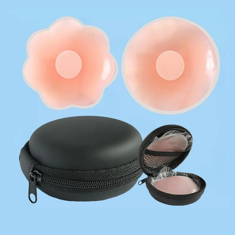 Remendo de peito para mulheres Tampa de mamilo de silicone Pétalas de mama reutilizáveis Sutiã invisível, adesivo de preenchimento, adesivo adesivo