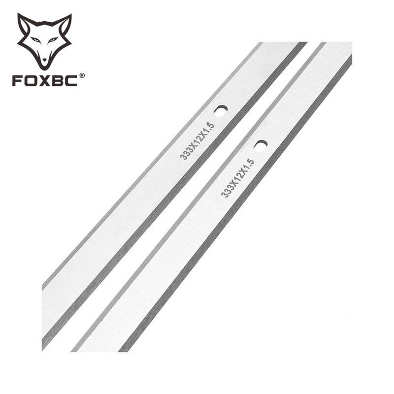 FOXBC-Substituição de lâmina elétrica para madeira, Industrial, Plaina madeira, Ferramentas para trabalhar madeira, Conjunto de 2, 333x12x1.5mm, HSS