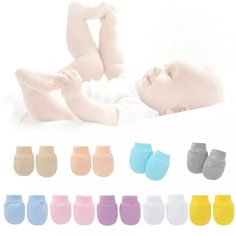 Guantes de algodón suave antiarañazos para bebé, 2 piezas, protección facial para recién nacido, manoplas antiarañazos, protector de manos infantil