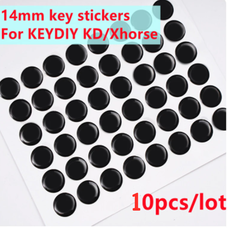 LOCKSMITHOBD 10PCS/LOT 14MM Car Key Epoxy Sticker Remote Gel Logo For KEYDIY KD VVDI JMD Remote For BMW/AUDI/Nissan/Vauxhall