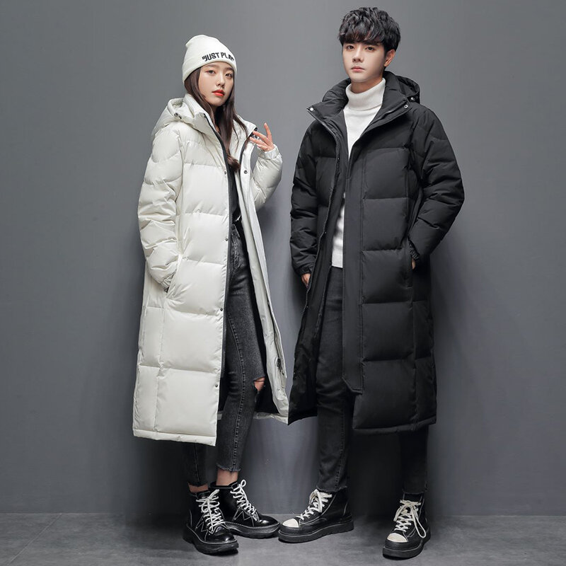 Chaqueta de plumón de pato para hombre y mujer, abrigo largo y ligero, ropa de calle de invierno,-20 °C