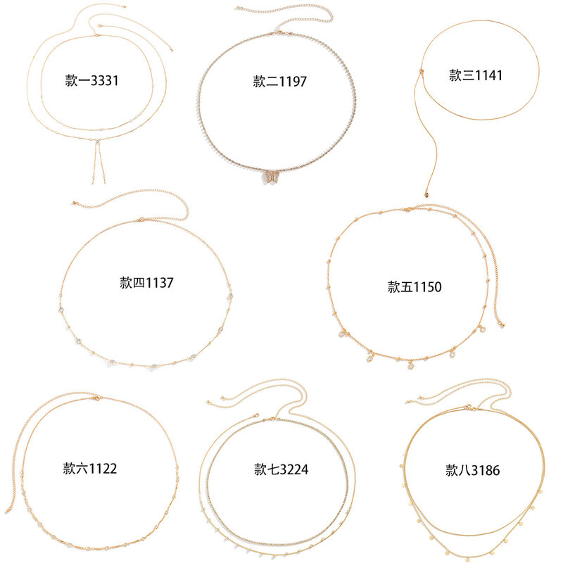 Hiphop Fashion Metal Dubbellaags Ketting Sexy Broek Ketting Body Chain Imitatie Crystal Fashion Sexy Verstelbare Tailleketting 2023