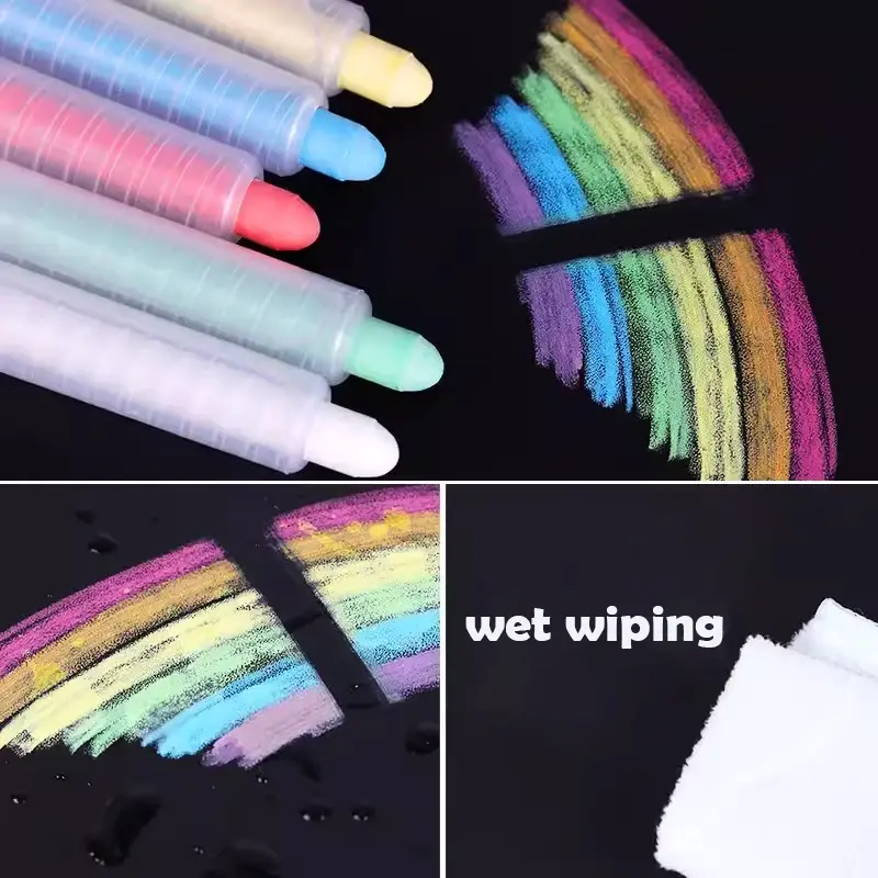 4/6/12pcs Non-toxic Blackboard Whiteboard Dust Free Chalks Painting Drawing Pens Kawaii Chalk Markers for School Office Supplies
