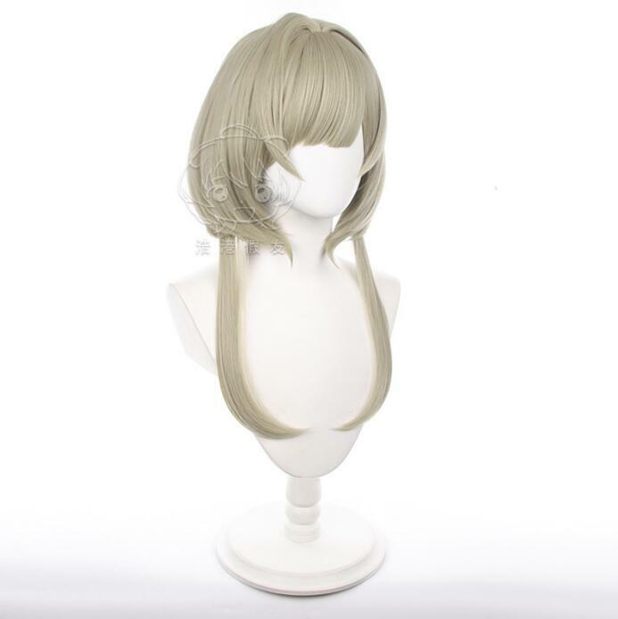 Genshin Impact Sandrone Marionette peluca sintética larga y recta, juego de lino ligero, peluca de pelo de Cosplay para fiesta