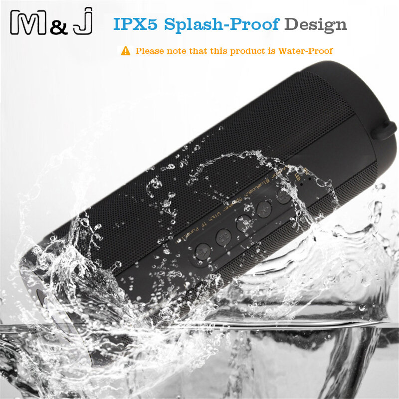 M & J-Haut-parleur Bluetooth sans fil, meilleur haut-parleur étanche, portable, extérieur, mini boîte à colonnes, haut-parleurs design pour iPhone, Xiaomi