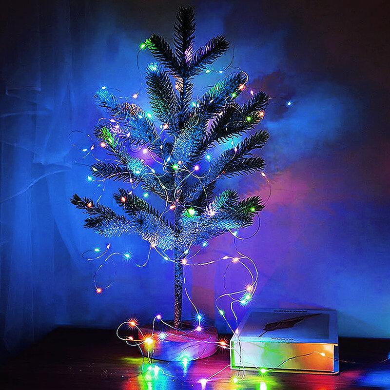 Lampe LED en Fil de Cuivre Étanche avec Batterie Basse 3V/USB 62, Guirxiété de Noël, Festival de Printemps, Décoration de ixde Mariage