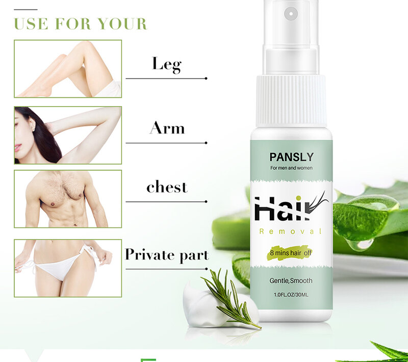 3 Kits Professional Fast Hair Removal And Stop Growth Inhibitor Spray Sets Painess Non-Irritating Smooth Your Skin For Women Men