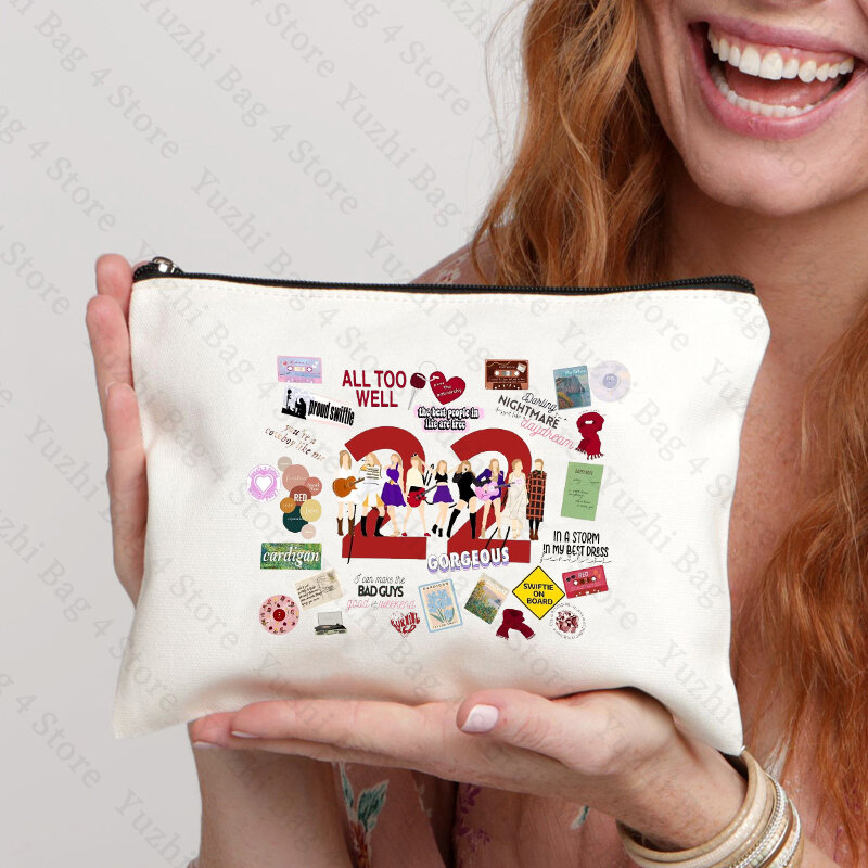 Косметичка с узором The Ears Tour, женская косметичка, сумочка для туалетных принадлежностей, женская сумка для хранения карандашей с молнией
