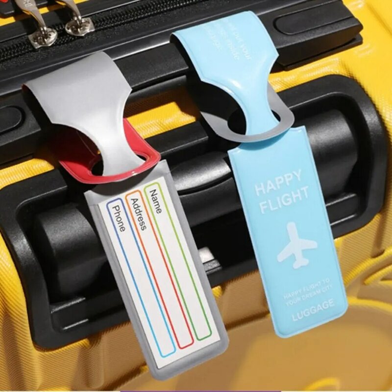 Бирка для багажа из ПВХ, адресная этикетка для багажа, имя для самолета