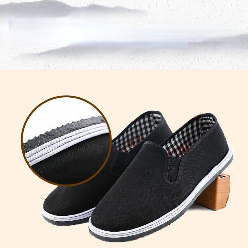 Sapatos de lona respiráveis sem deslizamento para homens, tênis sociais, confortável e resistente, fabricados na China Cultura