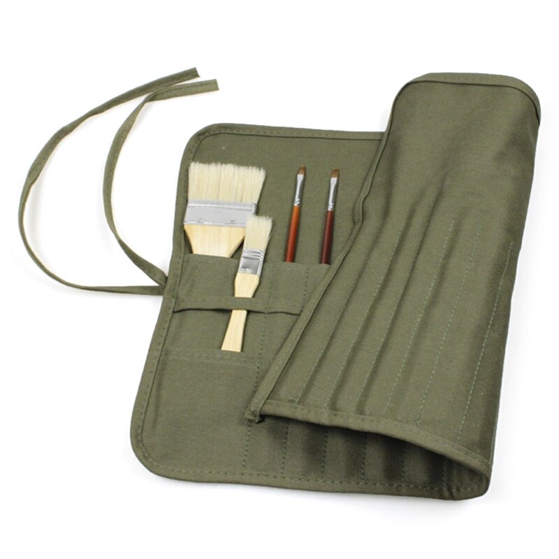 Bolsa ligera para pinceles acuarela y óleo, pincel pintura enrollable con 30 ranuras para estuche, soporte para pinceles